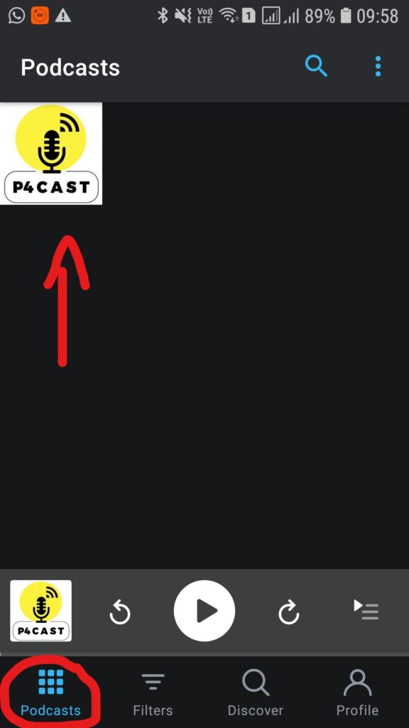 IMAGEM - Na tela inicial do Aplicativo teremos nosso podcast. Agora é só esperar pelas próximas publicações.